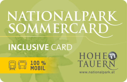 Nationalpark Shr geeignet - Hohe Tauernmmercard auch für den Nahverkej